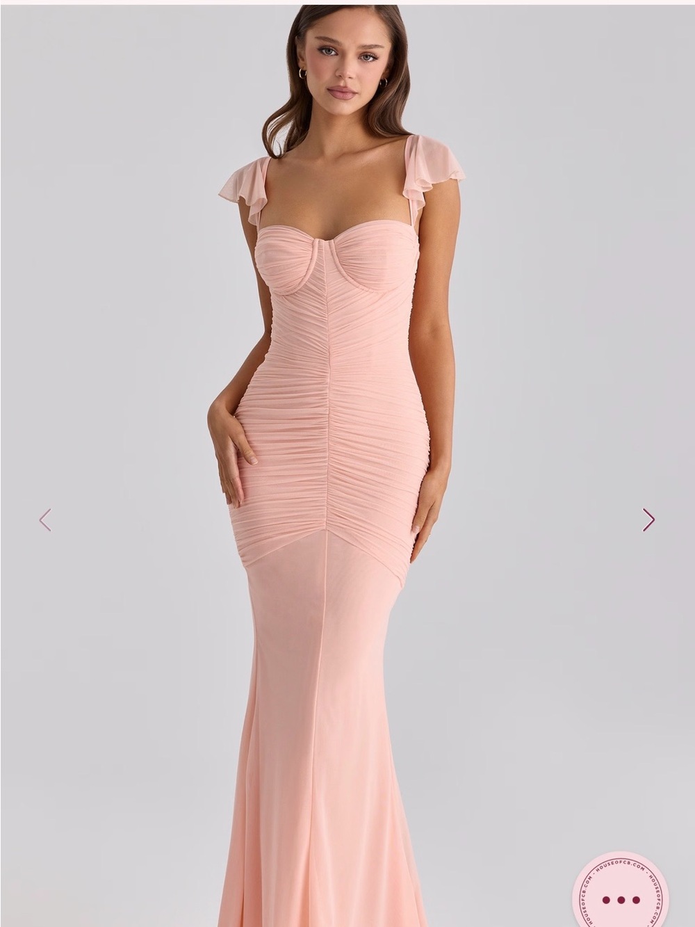 House of CB Antonette Peach dress gown XS plus extra cup D - Picture 1 of 8
